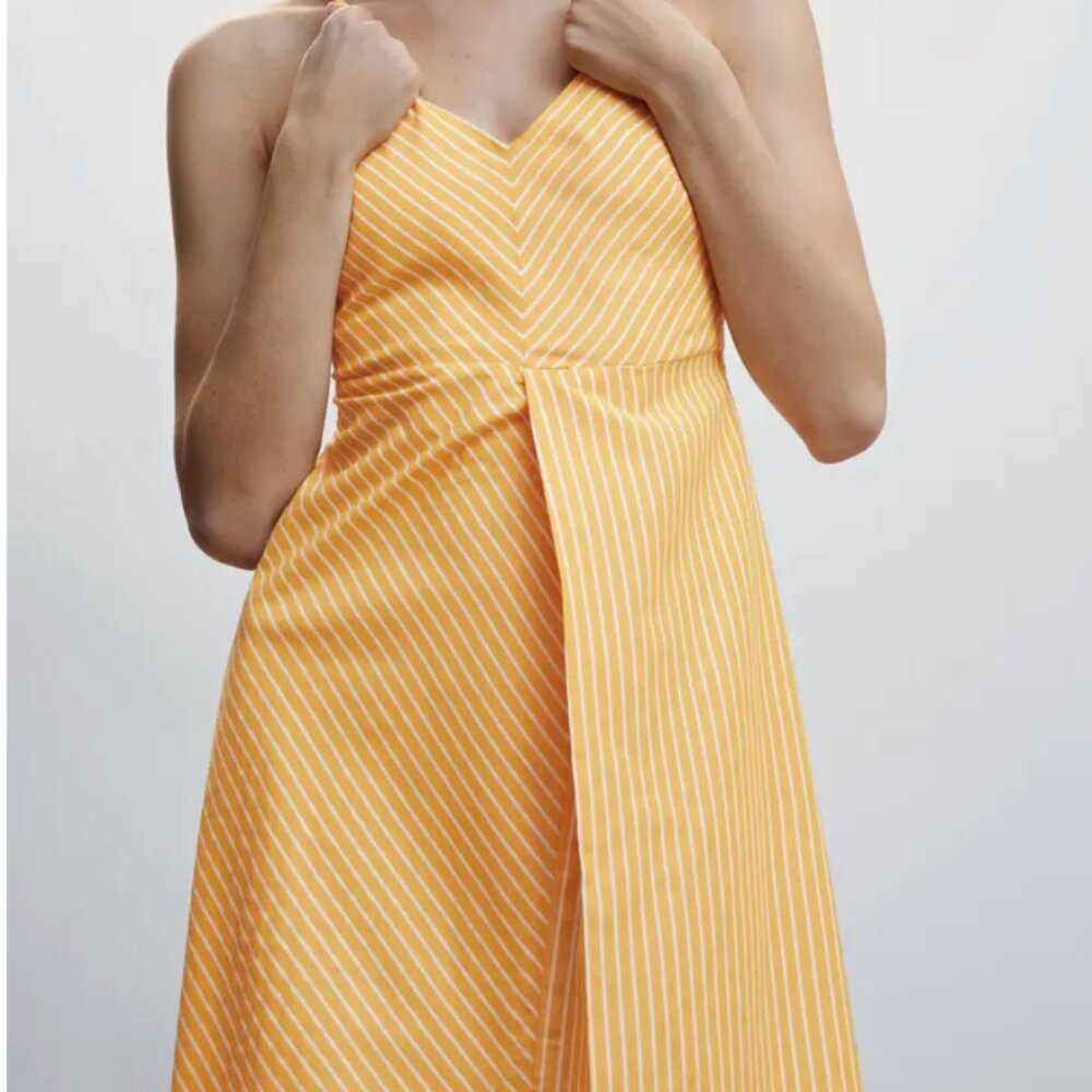 NWT MANGO Yellow Stripe A-Line Sundress from Nordstrom